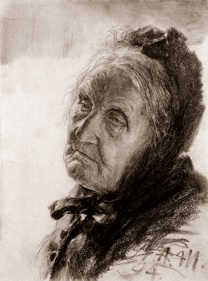  Adolpyh Von Menzel —— 老妪头像